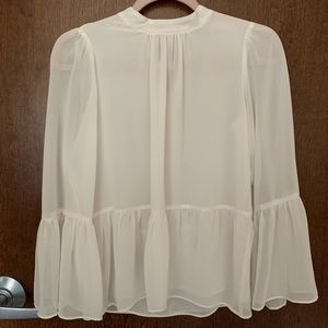 Ann Taylor Loft Sheer Bell Sleeve Top